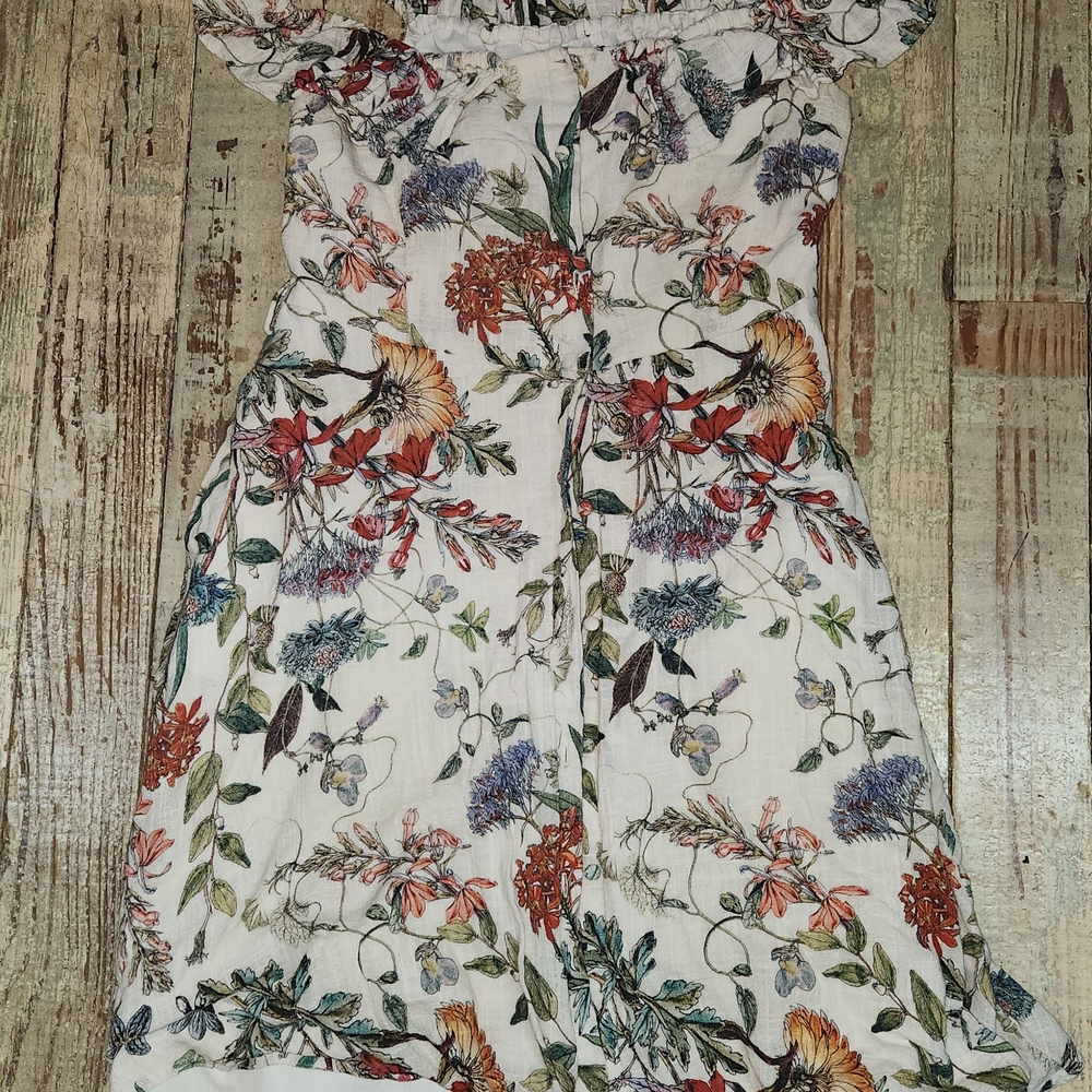 Zara Orange Pink Off-Shoulder Sundress